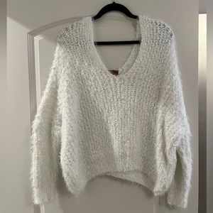Cozy white off shoulder sweater